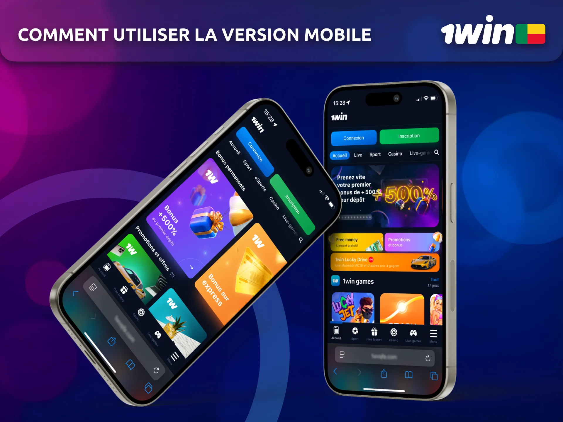 Utilisez la version mobile 1Win en quelques étapes simples pour les joueurs béninois.
