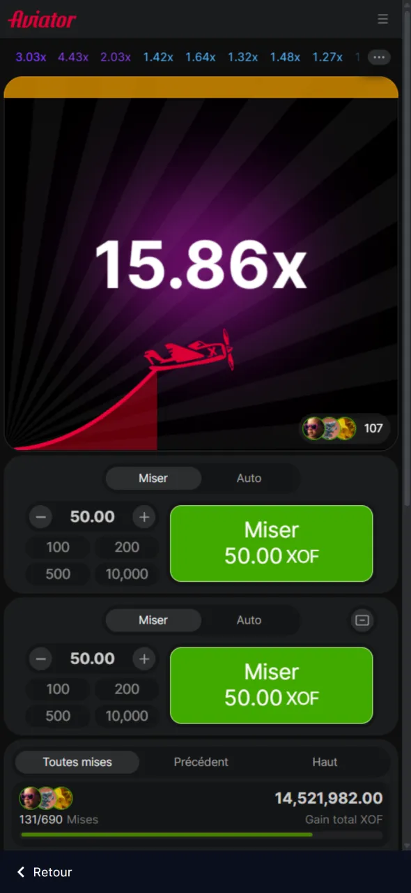 Lancez le jeu Aviator maintenant sur la plateforme 1win.