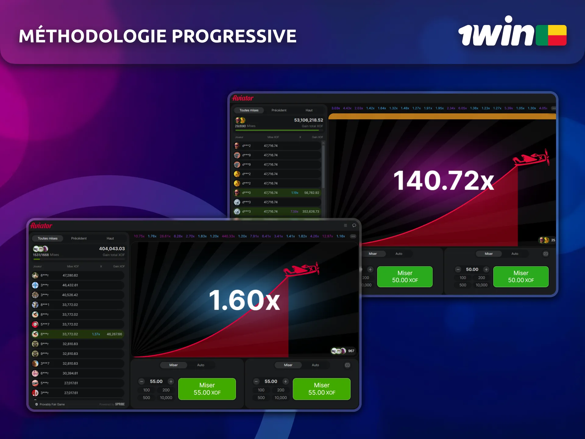 Essayez la méthodologie progressive Aviator via 1win pour les joueurs locaux.