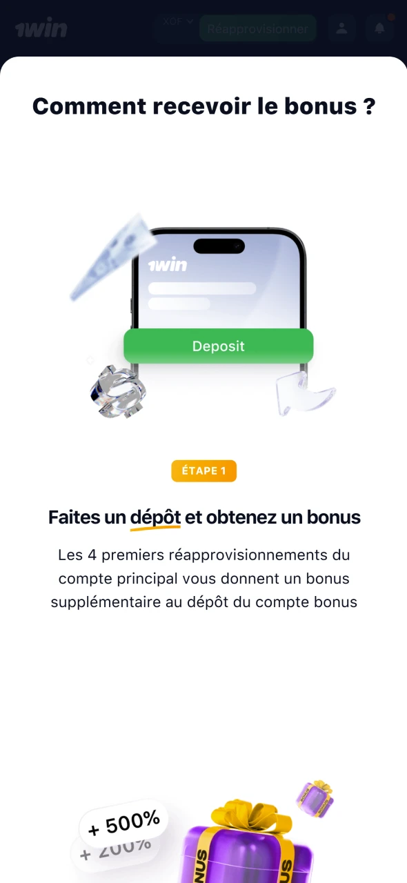 Choisissez le bonus 1win parfait pour les joueurs du Bénin.