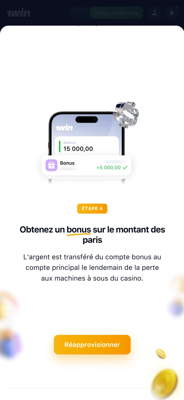 Réclamez et profitez facilement de votre bonus 1win.