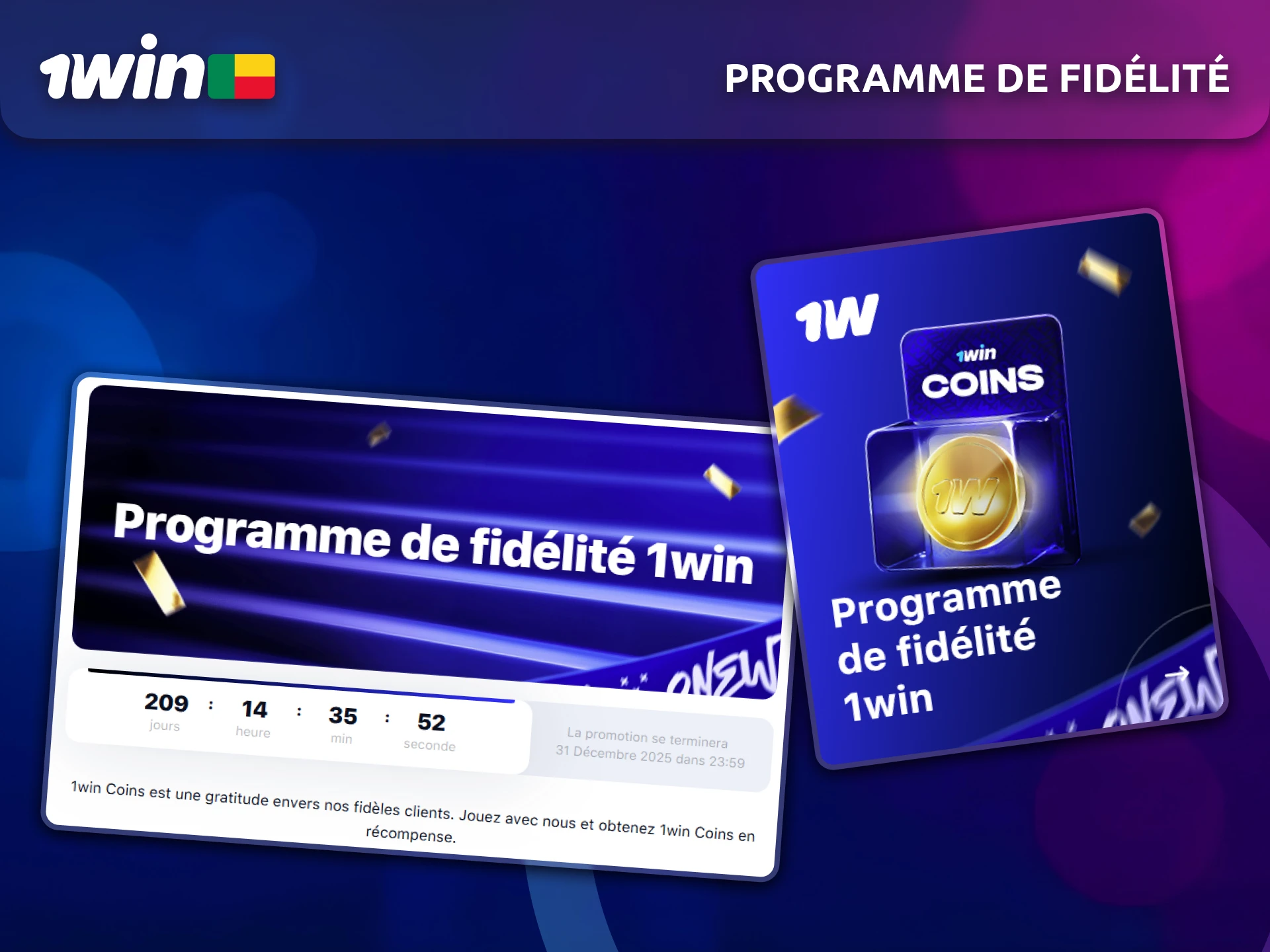Le programme de fidélité 1win récompense les joueurs réguliers au Bénin.