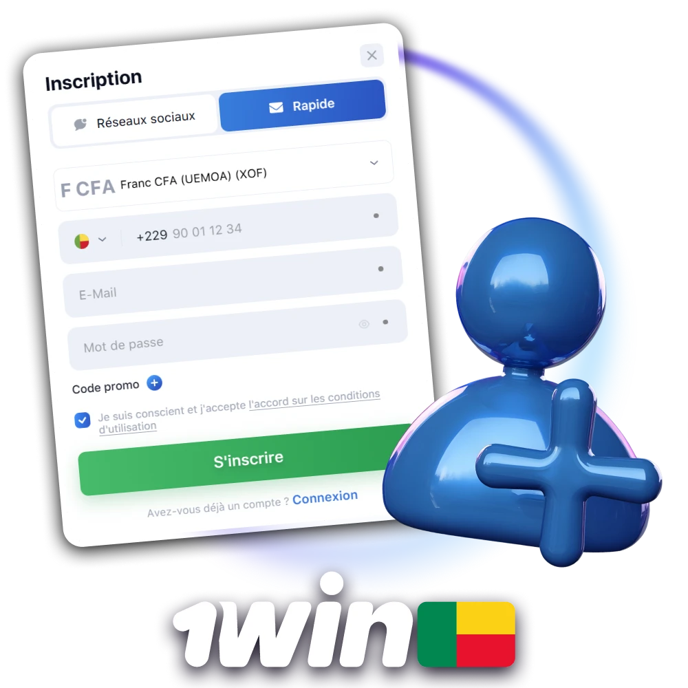 Remplissez le formulaire d’inscription pour rejoindre 1win au Bénin.