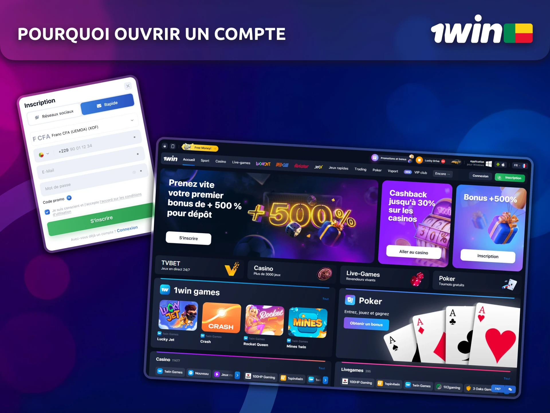 Découvrez pourquoi ouvrir un compte sur 1win vaut la peine pour les joueurs béninois.