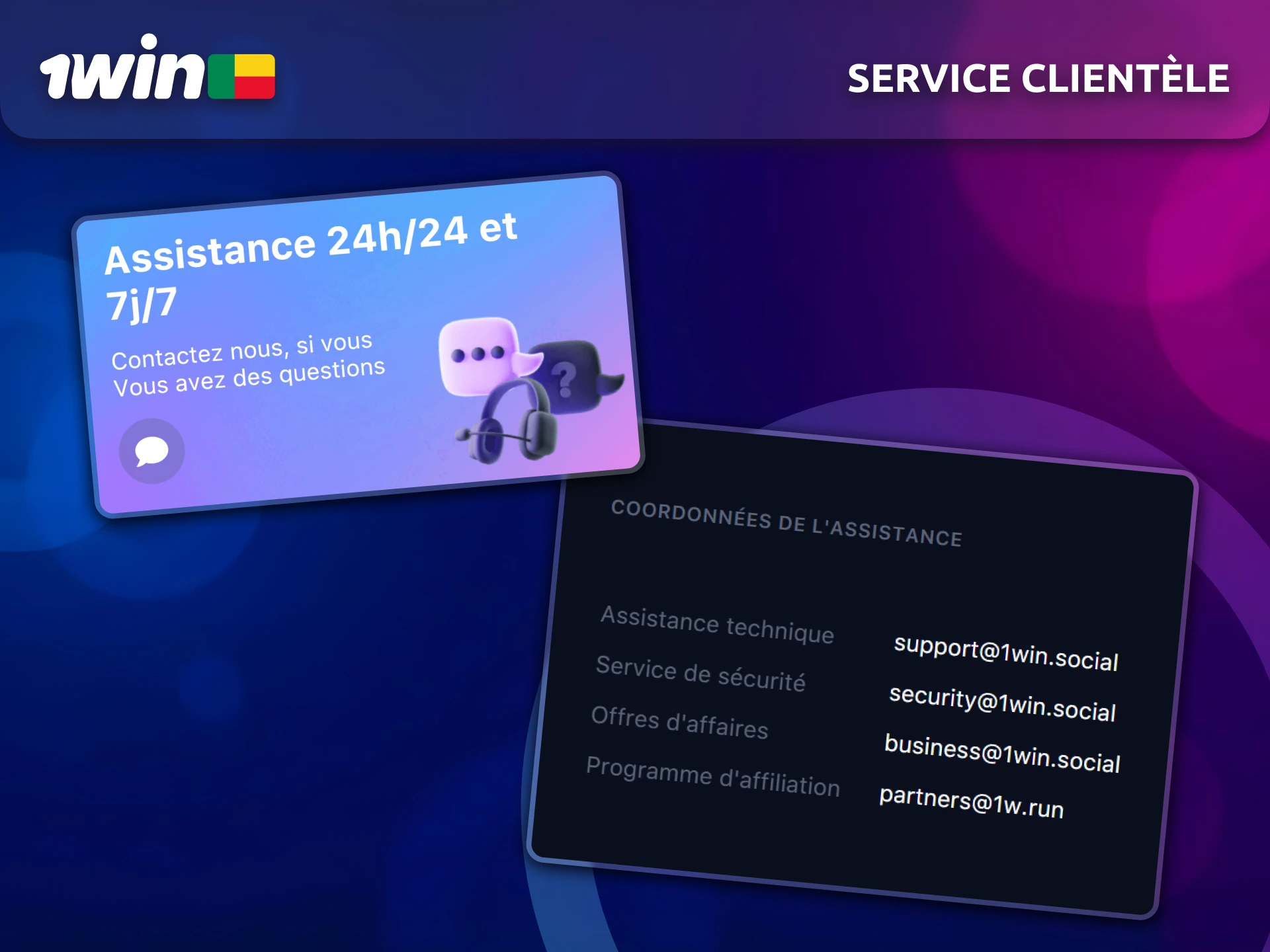 Le service clientèle 1win répond aux besoins spécifiques des joueurs du Bénin.