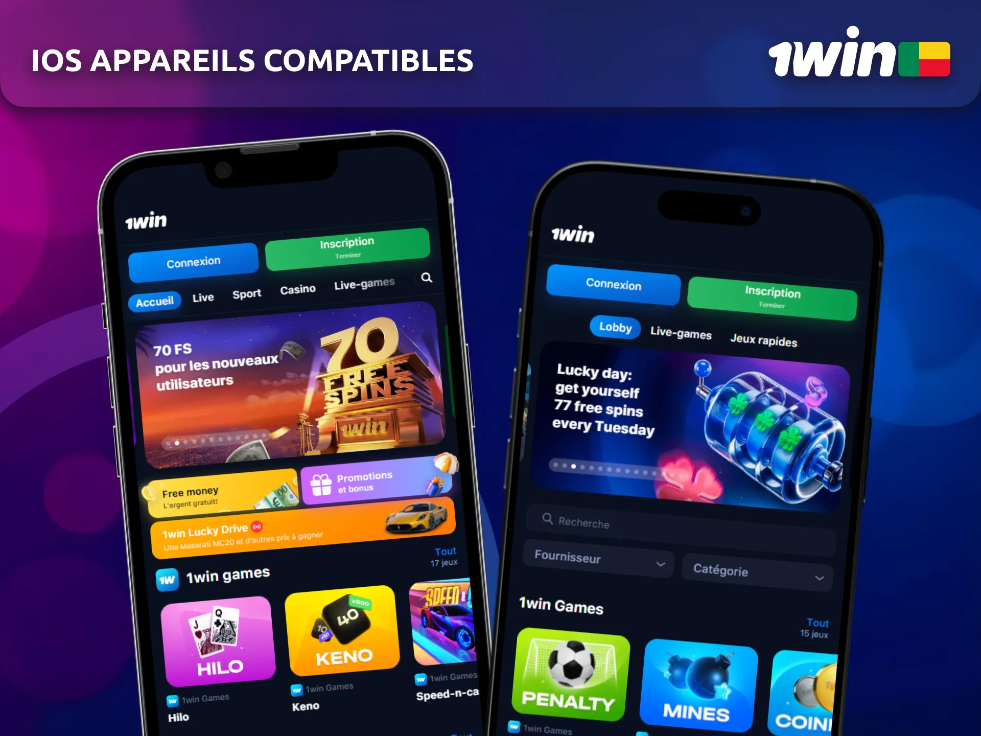 Les utilisateurs d’iOS au Bénin peuvent utiliser 1Win sans souci.