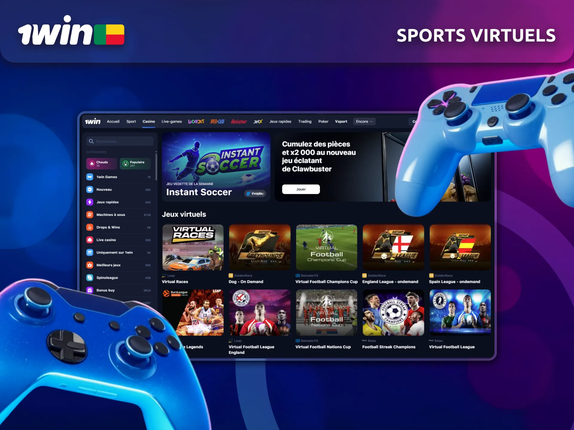 Essayez les sports virtuels avec 1Win pour une expérience unique.