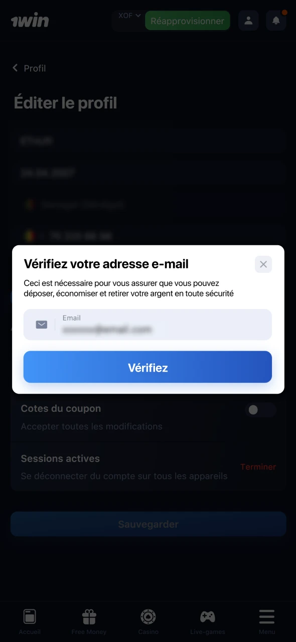 Vérifiez votre compte 1win avant de demander un retrait.