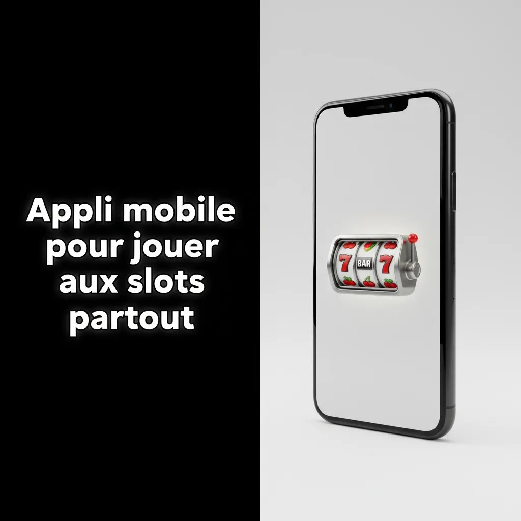 Smartphone affichant une appli de machines à sous: interface claire, accès rapide, dépôt et suivi des gains sur mobile.