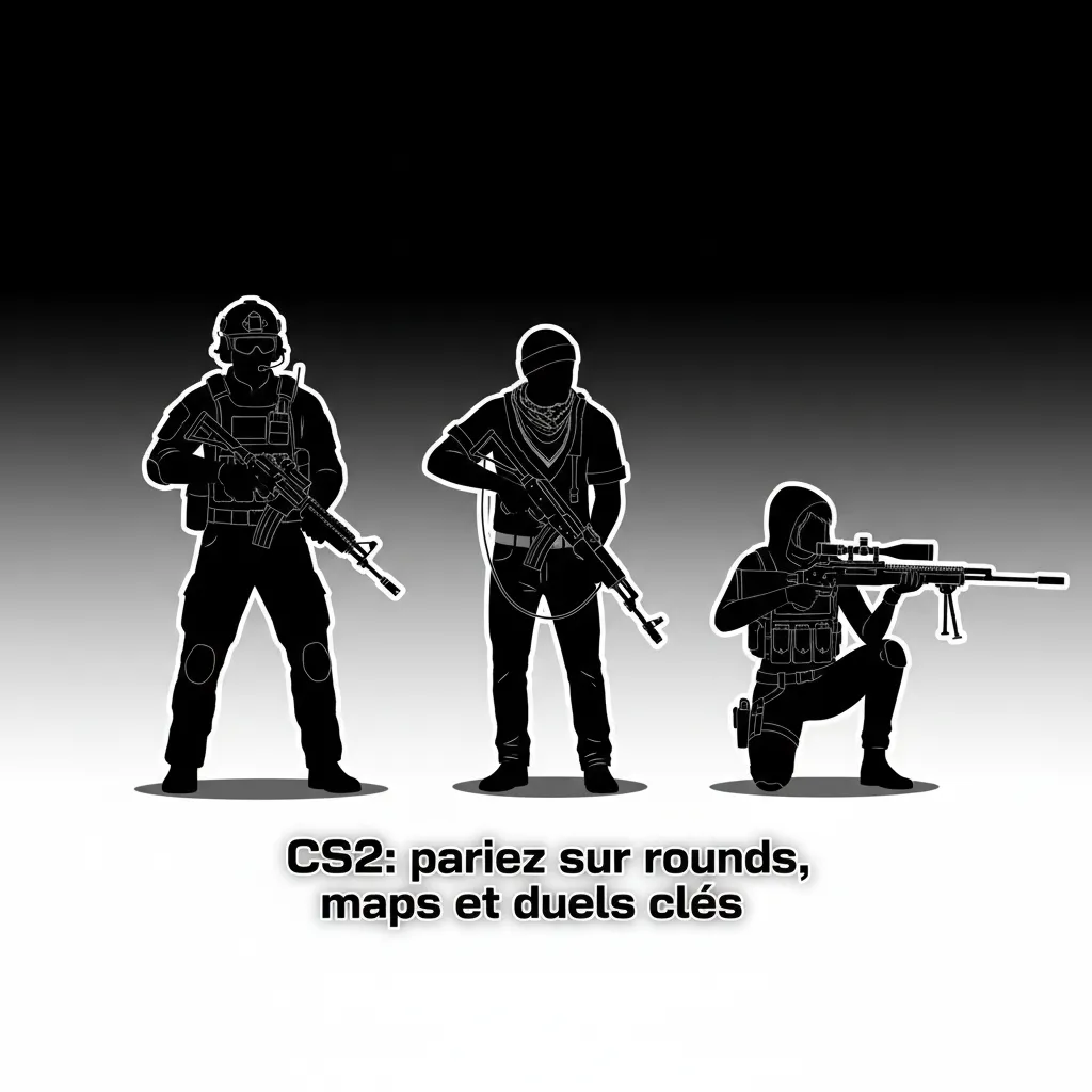 Bannière CS2: paris sur rounds, maps et duels; cotes live réactives, tournois majeurs, stats pistol rounds
