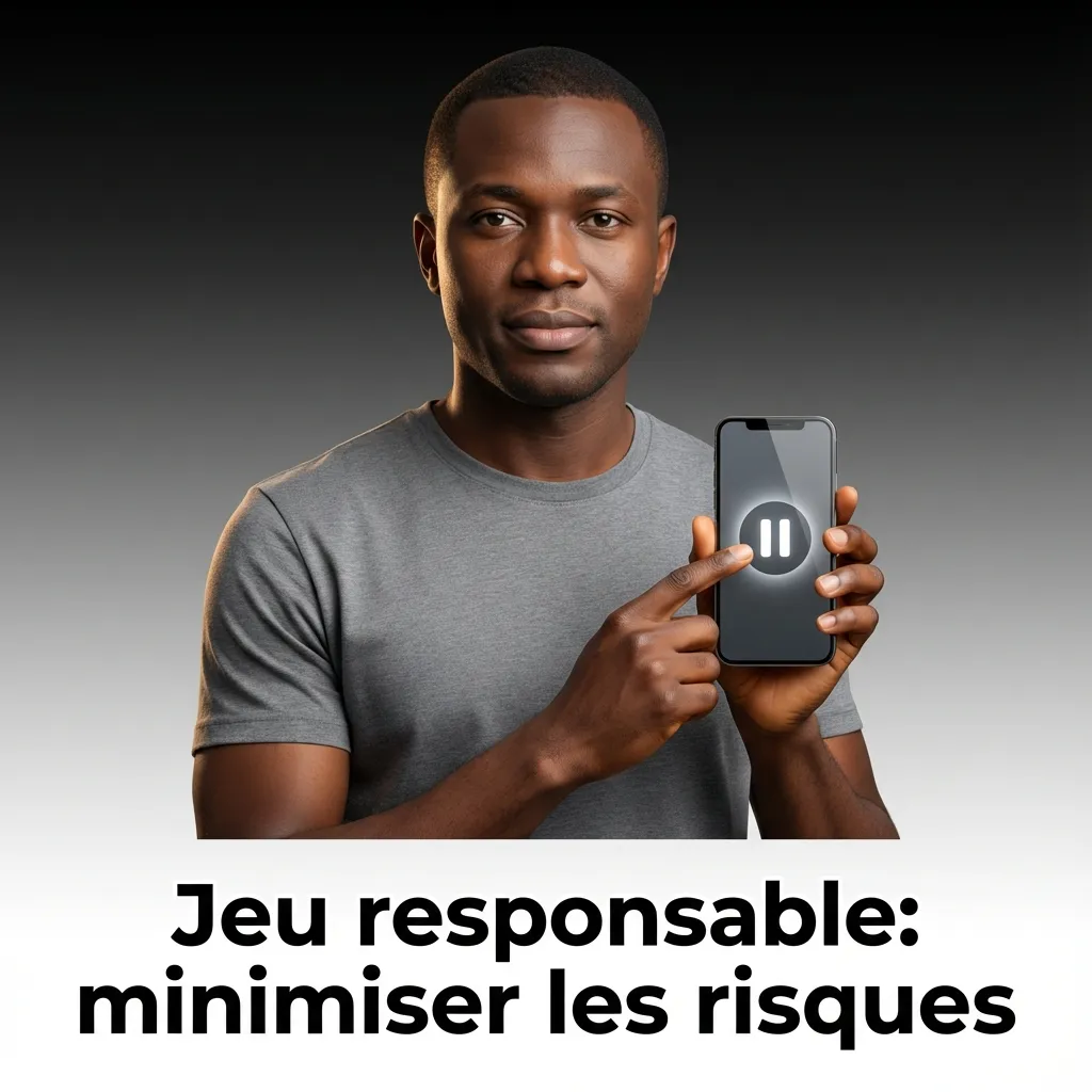 Infographie sur le jeu responsable: budget, limites de dépôt/perte, pauses, ne pas rejouer ses pertes, aide si besoin.