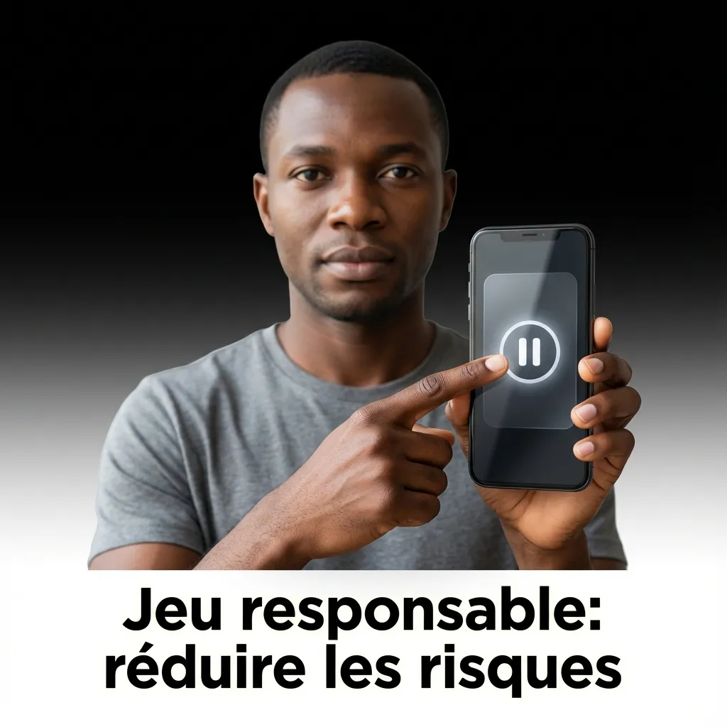Affiche jeu responsable avec conseils: budget hebdo, mode démo, limites, pauses, ne pas chasser les pertes, aide.