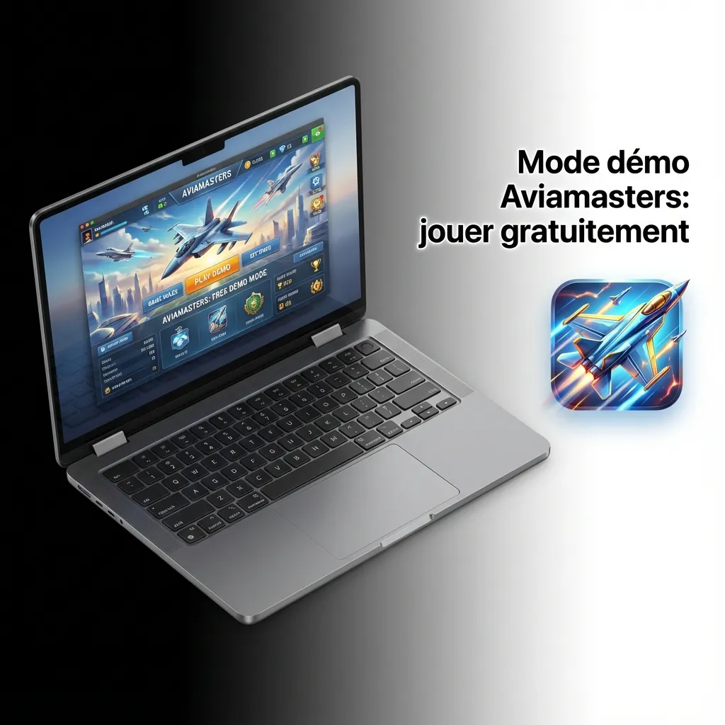 Écran du mode démo Aviamasters: jeu gratuit, double mise, cashout auto, stats et historique, sans gains réels