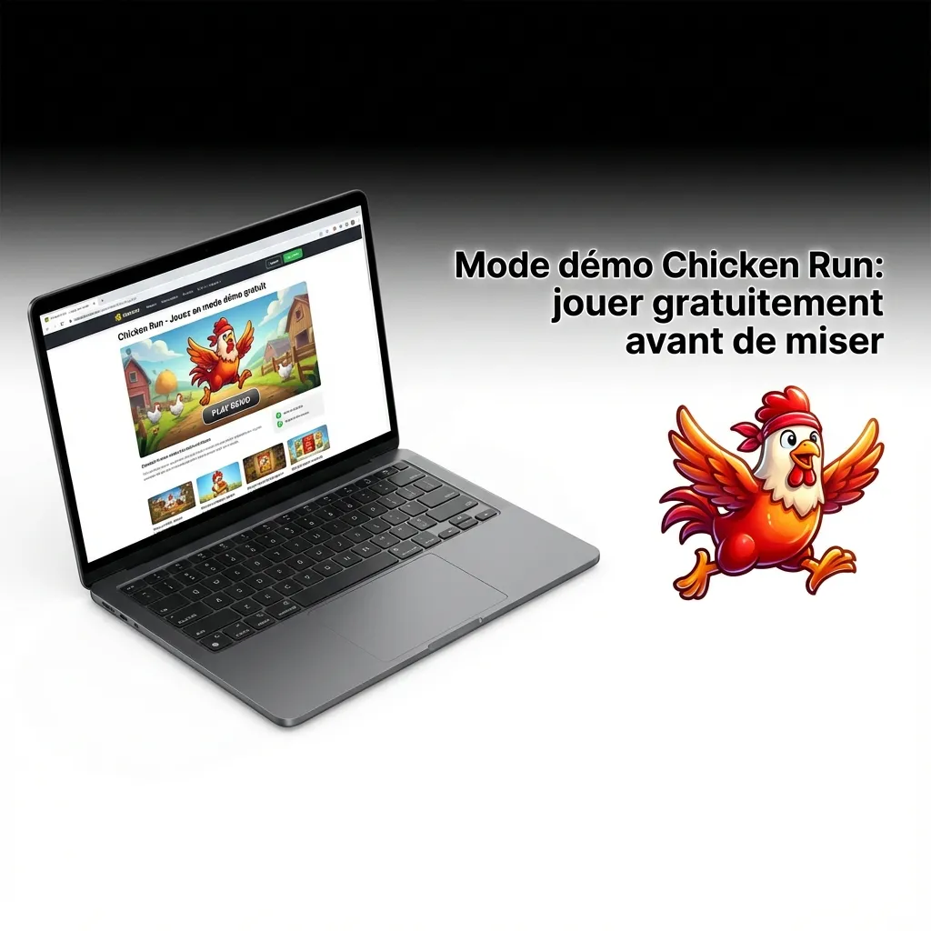 Interface du jeu Chicken Run en mode démo sur 1win, avec cashout auto, statistiques et solde virtuel affichés.