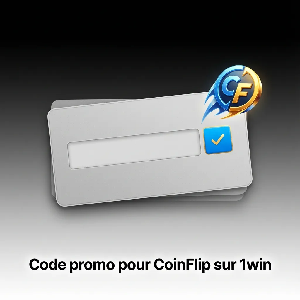 Visuel du code promo 1WIN pour CoinFlip sur 1win, à saisir à l’inscription ou au dépôt; bonus soumis à conditions.